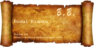 Bodai Bianka névjegykártya
