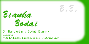 bianka bodai business card